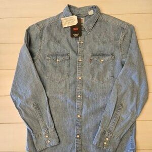 Levi's Barstow Western Shirt - Indigo Stonewash - Size M